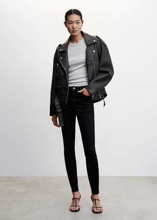 Jeans Skinny Talle Alto con Bolsillos