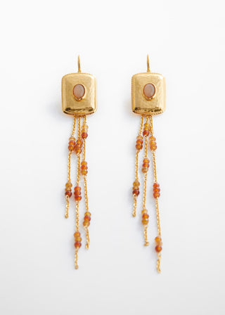 Aretes Largos con Detalle Abalorios
