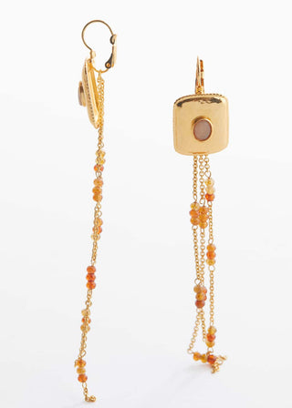 Aretes Largos con Detalle Abalorios