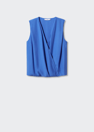 Blusa sin Mangas con Cuello Cruzado
