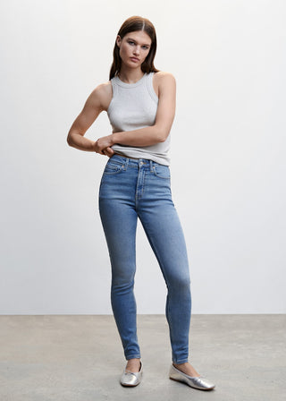 Jeans Skinny Talle Alto con Bolsillos