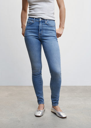 Jeans Skinny Talle Alto con Bolsillos