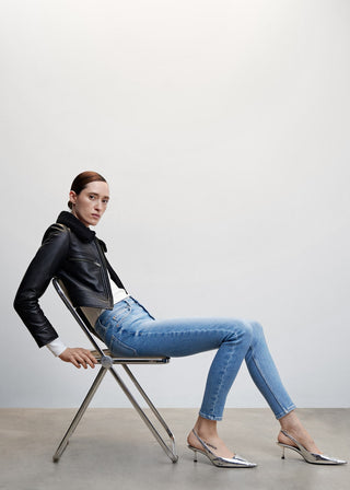 Jeans Skinny Talle Alto con Bolsillos