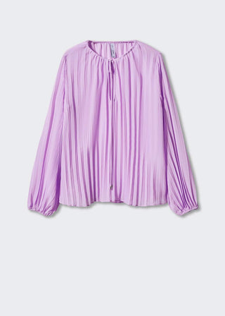 Blusa Manga Larga Efecto Plisado