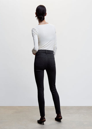 Jeans Skinny Talle Alto con Bolsillos