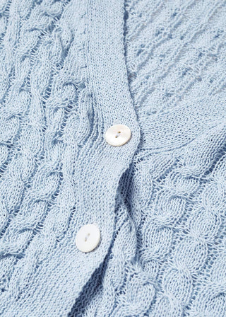 Cárdigan Crop de Punto Trenzado