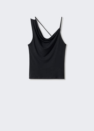 Blusa Asimétrico con Cuello Drapeado