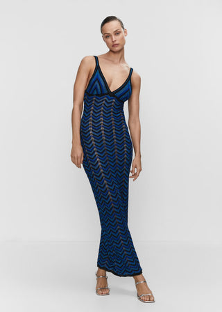 Openwork Knit Midi Dress