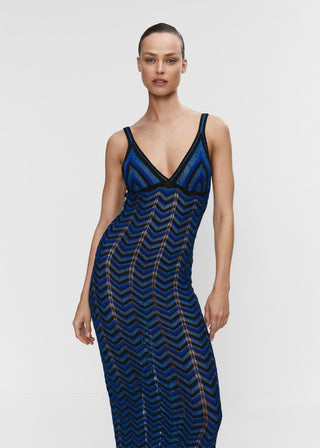 Openwork Knit Midi Dress