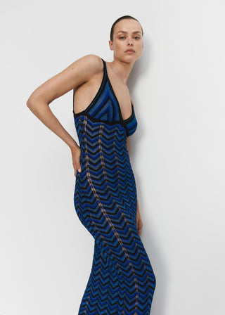 Openwork Knit Midi Dress