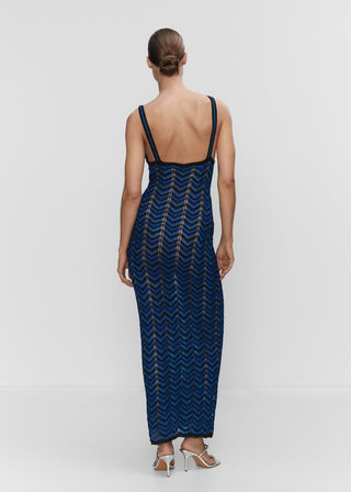 Openwork Knit Midi Dress