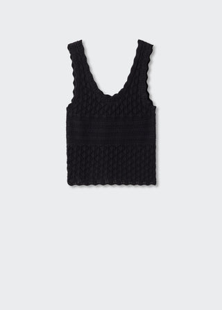 Blusa Entallada con Detalles Calados