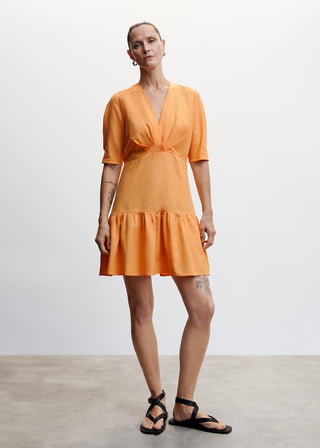 Ruffled Short Sleeve Dress