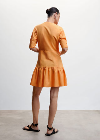 Ruffled Short Sleeve Dress