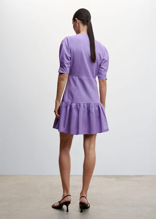 Ruffled Short Sleeve Dress