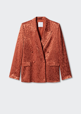 Blazer Satinada con Estampado de Puntos