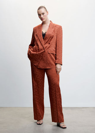 Blazer Satinada con Estampado de Puntos