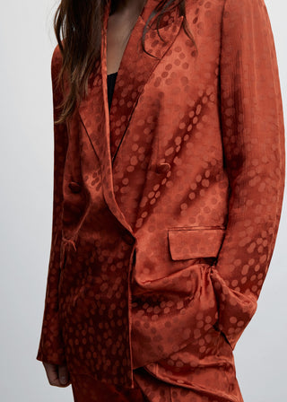Blazer Satinada con Estampado de Puntos