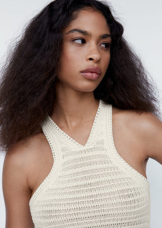 Vestido Cuello Halter con Espalda Cruzada