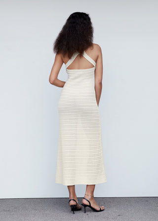 Vestido Cuello Halter con Espalda Cruzada