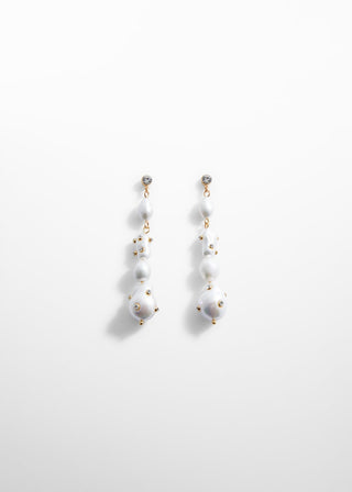 Aretes de Perlas con Detalle Strass