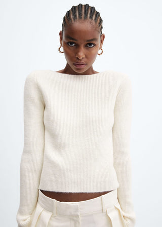 Sudadera Crop Cuello Barco