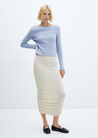 Sudadera Crop Cuello Barco