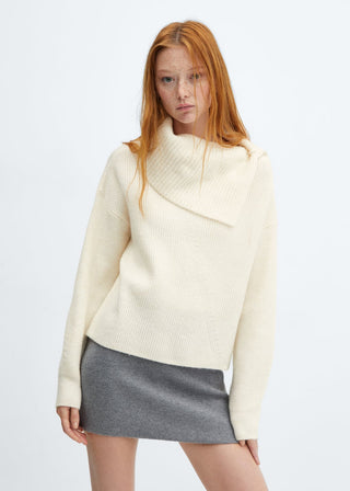 Sudadera Cuello Asimétrico de Canalé