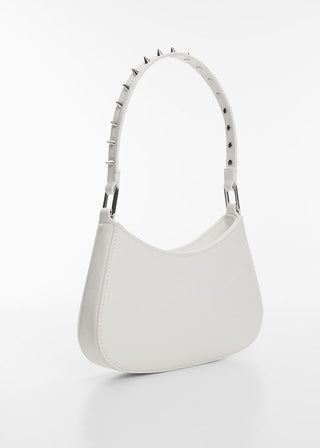 Bolso Pequeño Asa con Tachuelas, Blanco