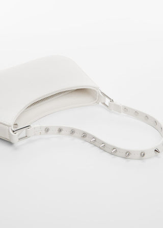 Bolso Pequeño Asa con Tachuelas, Blanco