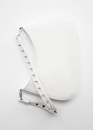 Bolso Pequeño Asa con Tachuelas, Blanco