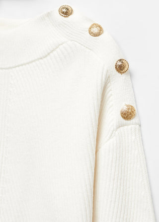 Cárdigan Cuello Perkins con Detalle Botones
