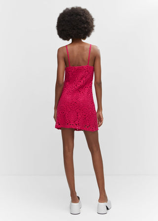 Vestido de Tirantes con Tejido de Crochet