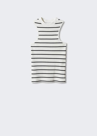 Camiseta Cuello Halter Estampado de Rayas