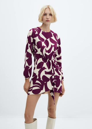 Vestido Manga Larga con Estampado