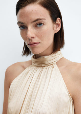 Blusa Satinada Cuello Halter