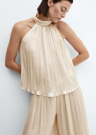 Blusa Satinada Cuello Halter