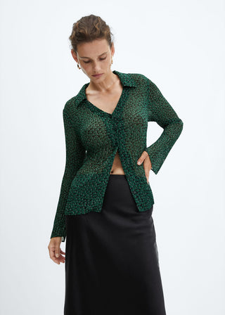 Camisa Manga Larga con Estampado Animal Print
