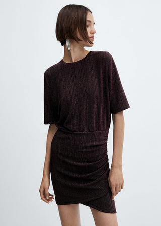 Vestido con Fruncido Lateral, Morado