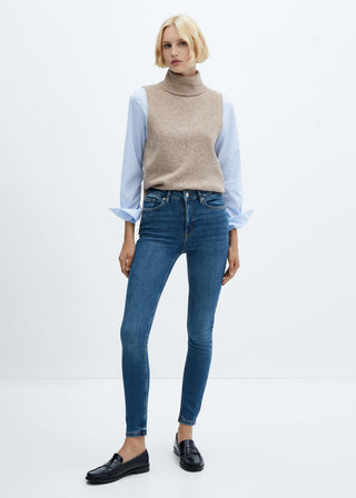 Jeans Skinny Talle Alto con Bolsillos