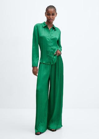 Pantalón Satinado con Cintura Elástica