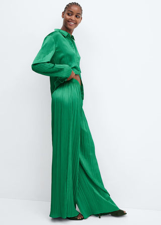 Pantalón Satinado con Cintura Elástica