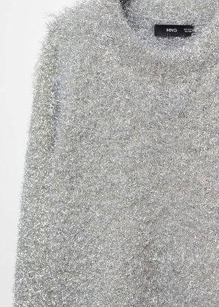 Sudadera Cuello Redondo con Acabado Brillante