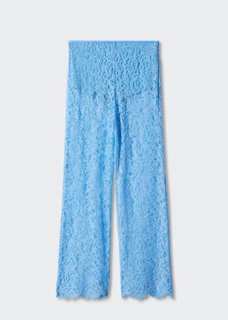 Pantalón Talle Alto con Tejido Bordado
