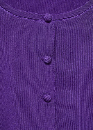 Sudadera Crop con Botones, Morado