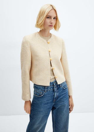 Chaqueta de Tweed con Botones