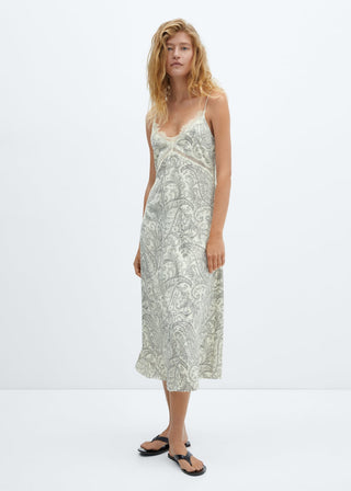 Paisley Print Lace Cami Dress
