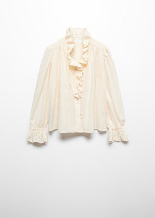 Camisa Manga Larga con Detalle Volantes
