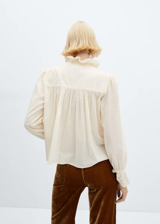 Camisa Manga Larga con Detalle Volantes