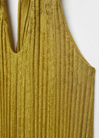 Vestido Cuello V con Espalda Abierta